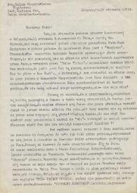 Portada:Carta dirigida a Arthur Rubinstein. Calgary, Alberta (Canadá), 20-01-1955