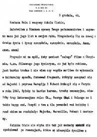Portada:Carta dirigida a Aniela Rubinstein.  Sag Harbor, Nueva York (Estados Unidos), 09-12-1949