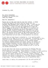 Portada:Carta dirigida a Arthur Rubinstein. Nueva York (Estados Unidos), 21-11-1966