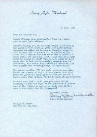 Portada:Carta dirigida a Aniela Rubinstein. Nueva York, 16-06-1962