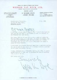 Portada:Carta dirigida a Arthur Rubinstein. Londres (Inglaterra), 09-05-1970