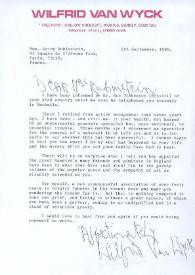 Portada:Carta dirigida a Aniela Rubinstein. Woking (Inglaterra), 05-09-1980