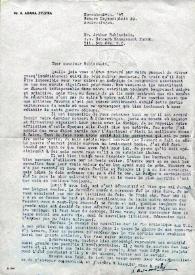 Portada:Carta dirigida a Arthur Rubinstein. Scheveningen, 24-11-1945