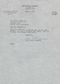 Portada:Carta dirigida a Arthur Rubinstein. Nueva York, 02-04-1971