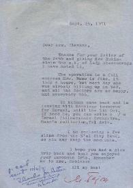 Portada:Carta a M. Clemans, 25-09-1971