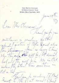 Portada:Carta dirigida a Clara H. Clemans. Beverly Hills (California), 13-06-1973