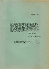 Portada:Carta dirigida a Eva Rubinstein, 22-01-1973