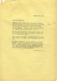 Portada:Carta dirigida a Arthur Rubinstein. Jackson Heights (Nueva York), 29-09-1972
