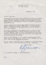 Portada:Carta dirigida a Arthur Rubinstein. Nueva York, 05-02-1971