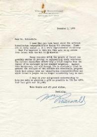 Portada:Carta dirigida a Arthur Rubinstein. Nueva York, 01-12-1970