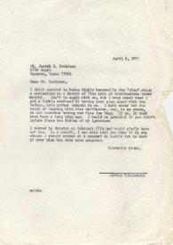 Portada:Carta dirigida a Joseph R. Davidson. Nueva York, 08-04-1971