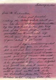 Portada:Carta dirigida a Arthur Rubinstein, 12-02-1974