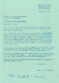 Portada:Carta dirigida a Jane Becker. Nueva York, 23-08-1973