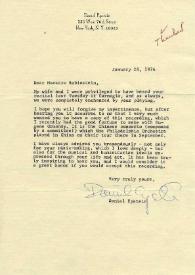 Portada:Carta dirigida a Arthur Rubinstein. Nueva York, 28-01-1974