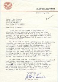 Portada:Carta dirigida a J. N. Clemans. Texas, 01-10-1973