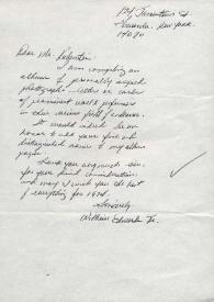 Portada:Carta dirigida a Arthur Rubinstein. Nueva York