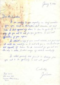 Portada:Carta dirigida a Arthur Rubinstein. Highland Park (Illinois), 09-01-1972