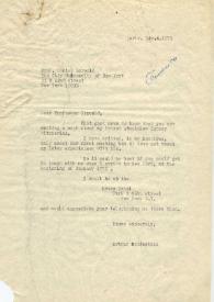 Portada:Carta dirigida a Daniel Gerould. Nueva York, 04-11-1970
