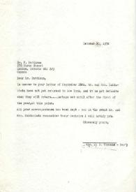 Portada:Carta dirigida a F. Pattison. Nueva York, 20-10-1976