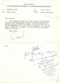 Portada:Carta dirigida a Florence Levine, 05-07-1975