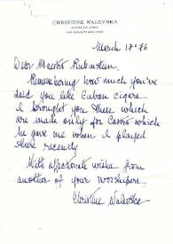Portada:Carta dirigida a Arthur Rubinstein. Nueva york, 17-03-1976