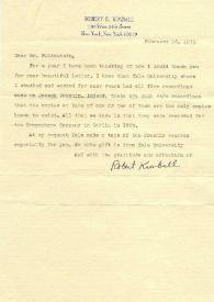 Portada:Carta dirigida a Arthur Rubinstein. Nueva York, 14-02-1975