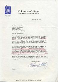 Portada:Carta dirigida a Arthur Rubinstein. Nueva York, 20-02-1976