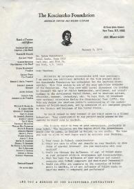 Portada:Carta dirigida a Arthur Rubinstein. Nueva York, 08-01-1974