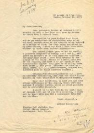 Portada:Carta dirigida a Charles M. C. Mathias JR.. Washinghton D.C., 27-10-1973