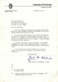 Portada:Carta dirigida a Arthur Rubinstein. Cincinnati (Ohio), 27-09-1973
