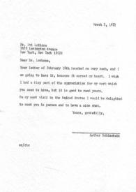 Portada:Carta dirigida a Zvi Lothane, 02-03-1972