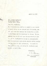 Portada:Carta dirigida a Arthur Mackenzie, 11-04-1967