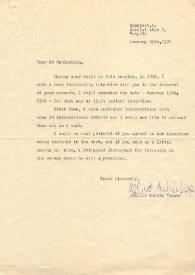 Portada:Carta dirigida a Arthur Rubinstein. Budapest (Hungría), 25-01-1971