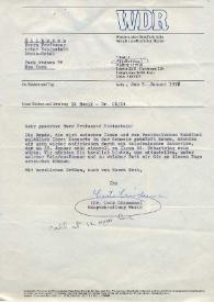 Portada:Carta dirigida a Arthur Rubinstein, 18-01-1971