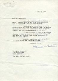 Portada:Carta dirigida a Arthur Rubinstein. Filadelfia (Pensilvania), 08-10-1970