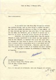 Portada:Carta dirigida a Arthur Rubinstein. Brasil, 06-02-1970