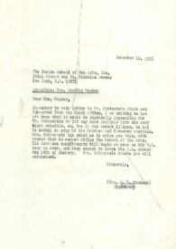 Portada:Carta dirigida a Dorothy Maynor, 12-12-1972