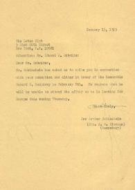 Portada:Carta dirigida a Edward J. Scheider. Nueva York, 15-01-1973