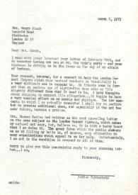 Portada:Carta dirigida a Harry Blech, 03-03-1972