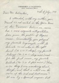 Portada:Carta dirigida a Arthur Rubinstein, 04-07-1971