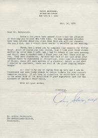 Portada:Carta dirigida a Arthur Rubinstein. Nueva York, 30-03-1976