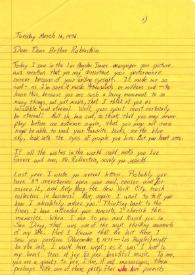 Portada:Carta dirigida a Arthur Rubinstein, 16-03-1976