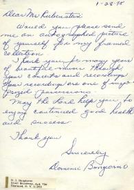 Portada:Carta dirigida a Arthur Rubinstein. Nueva York, 28-01-1975