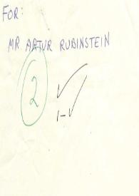 Portada:Carta dirigida a Arthur Rubinstein, 02-11-1975