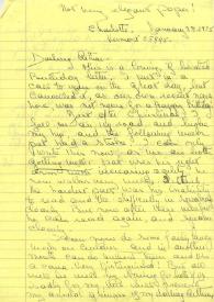 Portada:Carta dirigida a Arthur Rubinstein. Charlotte (Vermont), 28-01-1975