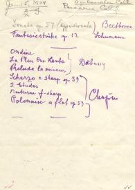 Portada:Carta dirigida a Arthur Rubinstein. Pasadena (California), 13-01-1975