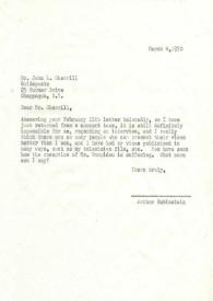 Portada:Carta dirigida a John L. Sherrill. Nueva York, 04-03-1970
