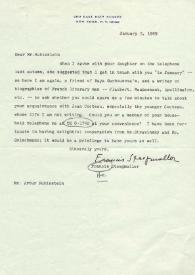 Portada:Carta dirigida a Arthur Rubinstein. Nueva York, 05-01-1969