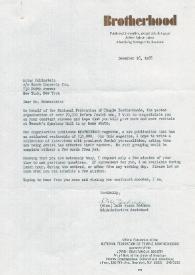 Portada:Carta dirigida a Arthur Rubinstein. Nueva York, 16-12-1968