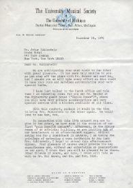 Portada:Carta dirigida a Arthur Rubinstein. Ann Arbor (Michigan), 29-12-1970